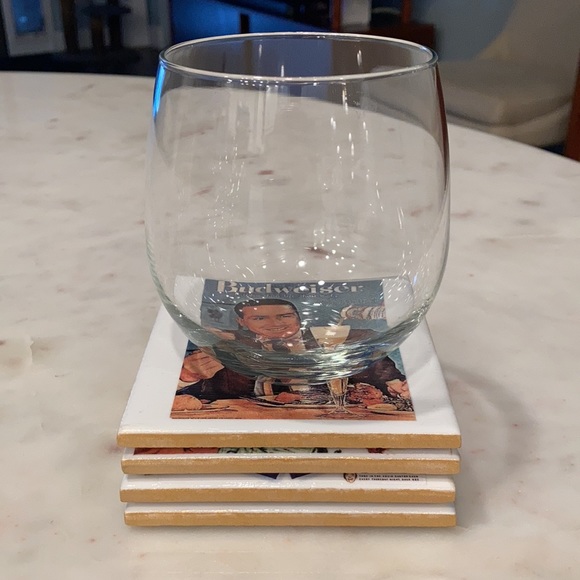 Cheers to Nostalgia: Handmade Ceramic Coasters - 4 Vintage Beer Advertisements - Picture 2 of 7